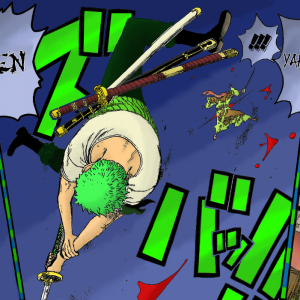 One Piece-Chapter 467: Pirate Zoro vs. Samurai Ryuma-Page 14 & 15/Panel 1&2