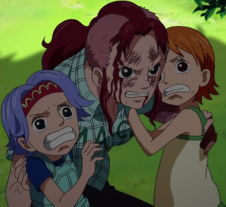 One Piece - Bell-m&egrave;re Protects Nami and Nojiko.jpg